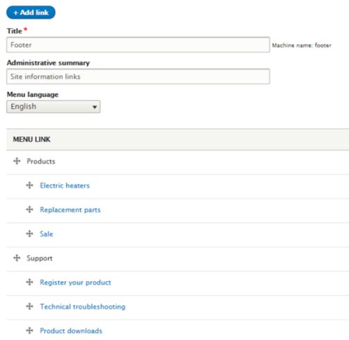 Adding link to footer menu