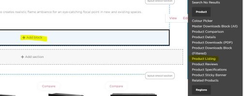Product listing