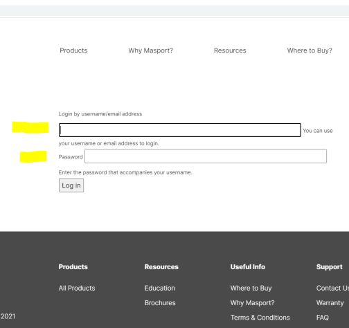 Log in screen Drupal