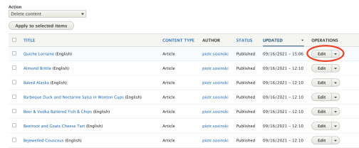 Screenshot showing that the edit button is on the far right end of the list