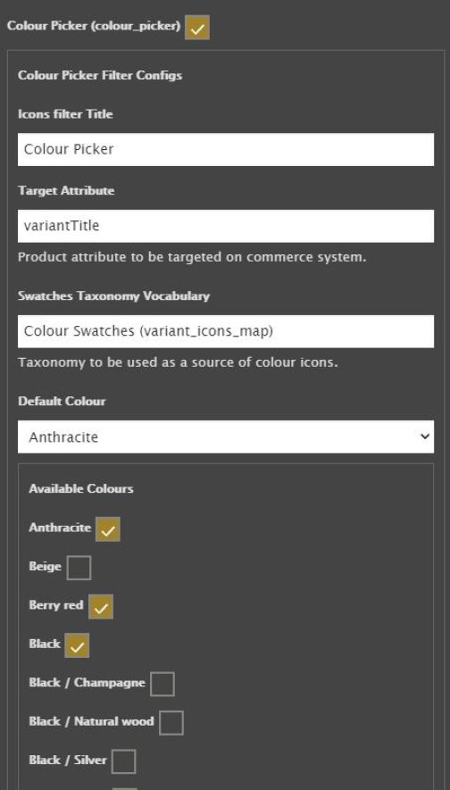Config of component