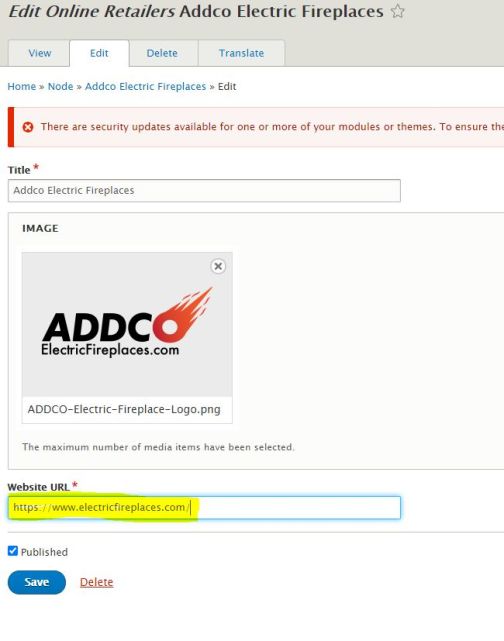 Update URL