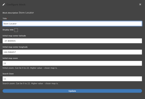 Store Locator Drupal configuration