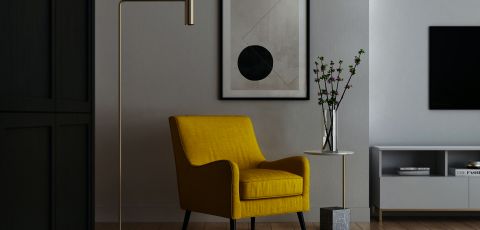 Armchair in a modern living room