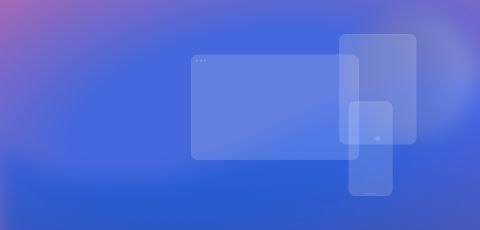 Gradient background with desktop, tablet and mobile device mockups